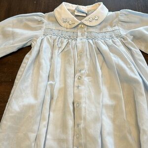 New Rosey Kids Smocked Pale Blue Newborn/Infant Day Gown